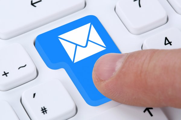 keyboard finger mail blue button email marketing